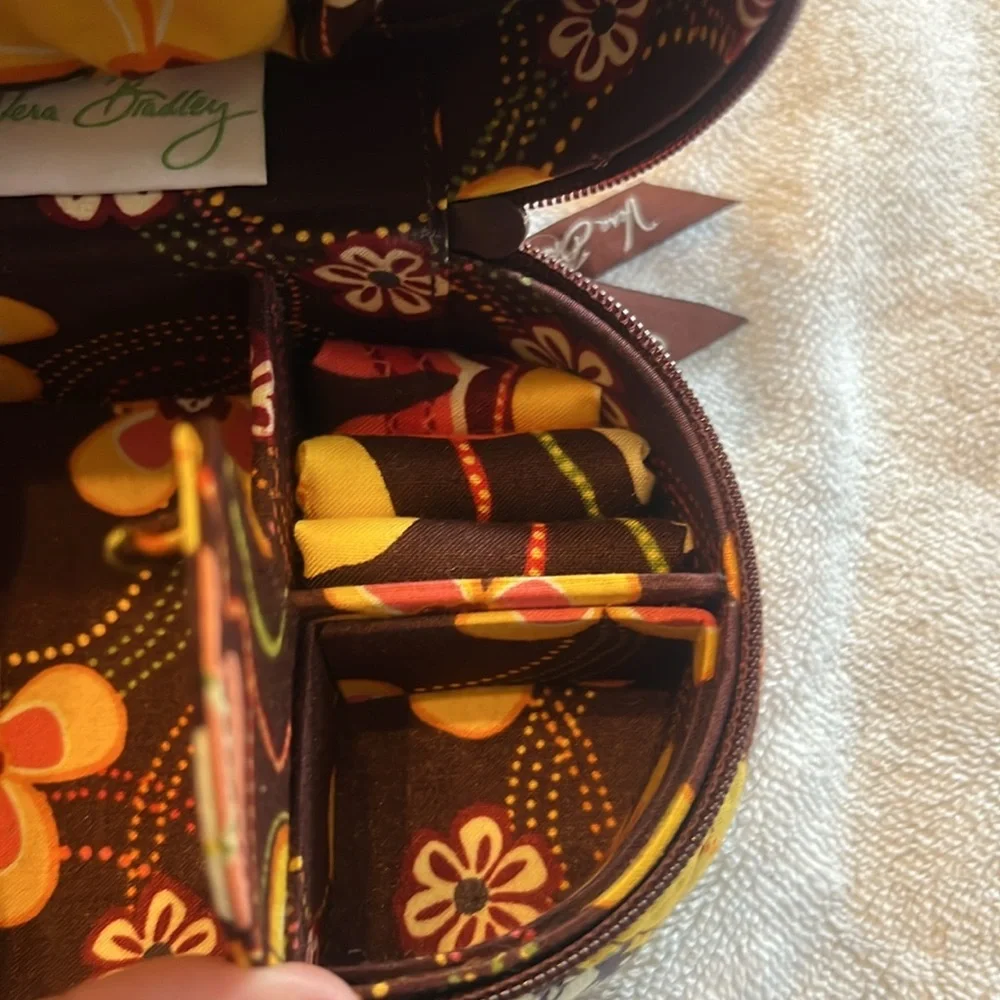 Vera Bradley Yellow and Brown Floral Cosmetic Bag - Picture 5 of 5